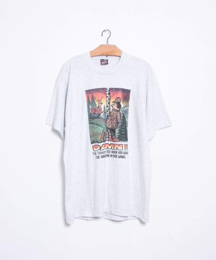 1990's FRUIT OF THE LOOM TEE DAMN! MADE IN USA / アメリカ製 フルーツ オブ ザ ルーム アニマルプリントTシャツ