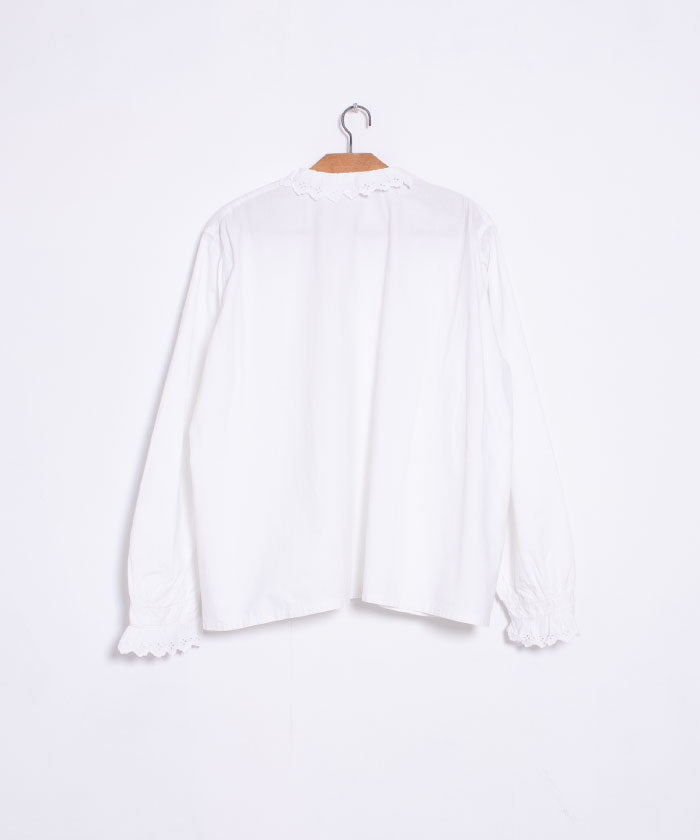 FRENCH ANTIQUE WHITE COTTON BLOUSE / フレンチアンティーク ホワイトコットンブラウス