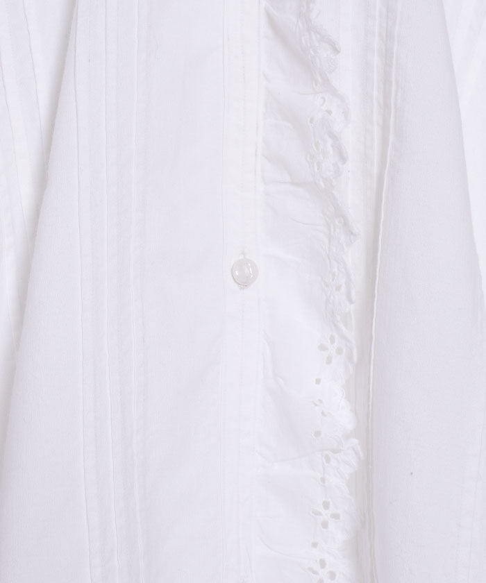 FRENCH ANTIQUE WHITE COTTON BLOUSE - A'r139 Kamakura