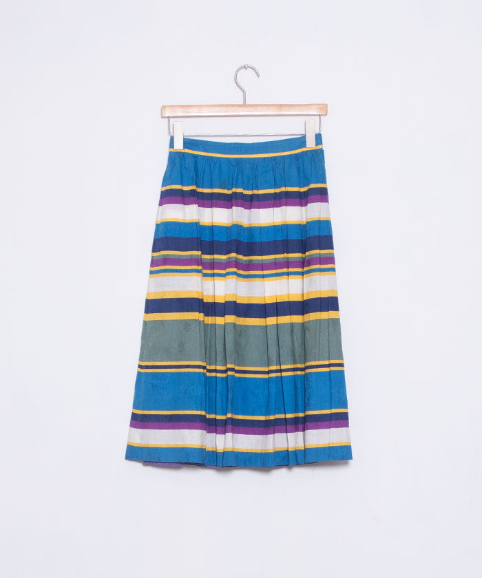 VINTAGE ALAN AUSTIN MULTI BORDER SKIRT - A'r139 Kamakura