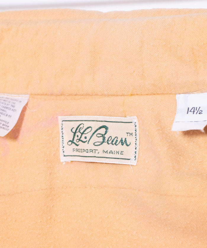 1960's L.L.BEAN CHAMOIS SHIRT - YELLOW BEIGE / 60s アメリカ製 エルエルビーン シャモアシャツ ビンテージ 筆記体タグ