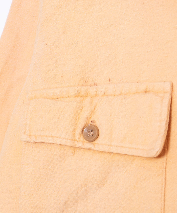 1960's L.L.BEAN CHAMOIS SHIRT - YELLOW BEIGE / 60s アメリカ製 エルエルビーン シャモアシャツ ビンテージ 筆記体タグ