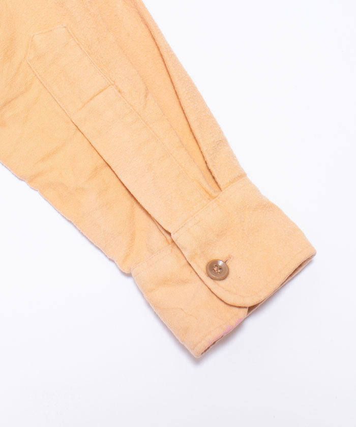 1960's L.L.BEAN CHAMOIS SHIRT - YELLOW BEIGE / 60s アメリカ製 エルエルビーン シャモアシャツ ビンテージ 筆記体タグ