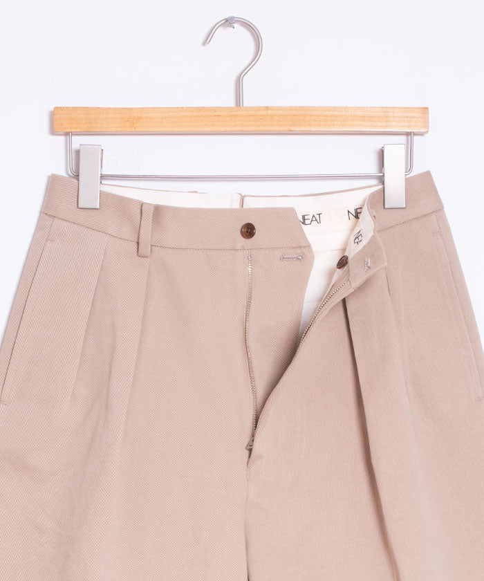 【NEAT】2024SS THREE TIMES NIDOM NEAT CHINO SHORTS - BEIGE / ニート スリータイムズ ニドム ニートチノショーツ