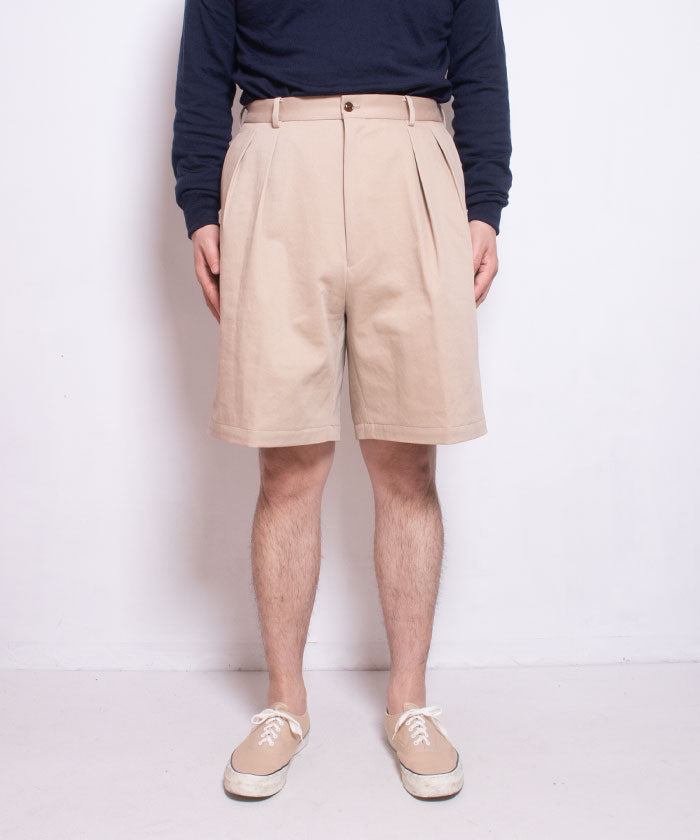 【NEAT】2024SS THREE TIMES NIDOM NEAT CHINO SHORTS - BEIGE / ニート スリータイムズ ニドム ニートチノショーツ