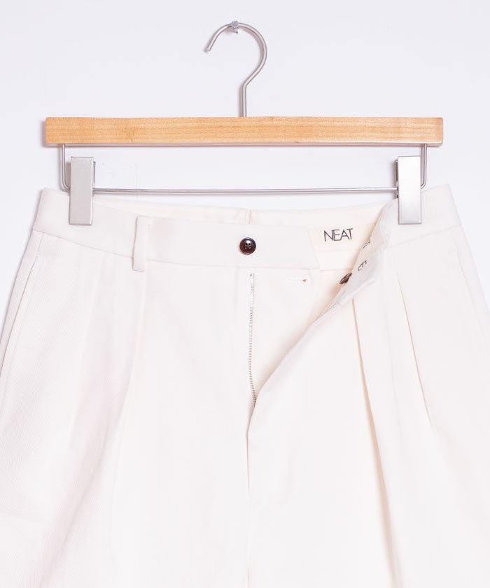 【NEAT】2024SS THREE TIMES NIDOM NEAT CHINO SHORTS - IVORY / ニート スリータイムズ ニドム ニートチノショーツ