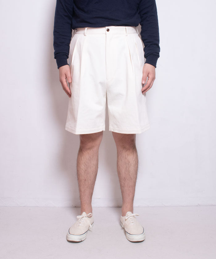 【NEAT】2024SS THREE TIMES NIDOM NEAT CHINO SHORTS - IVORY / ニート スリータイムズ ニドム ニートチノショーツ