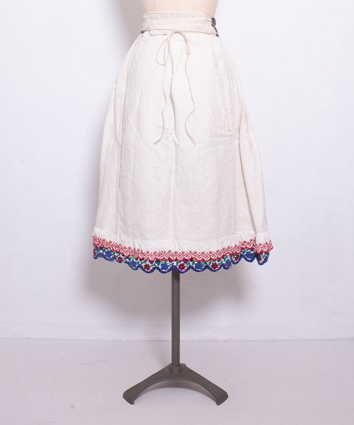 ANTIQUE ROMANIAN EMBROIDERY LINEN SKIRT / アンティーク ルーマニア刺繍 ホームスパンリネンスカート –  ARZACH KAMAKURA