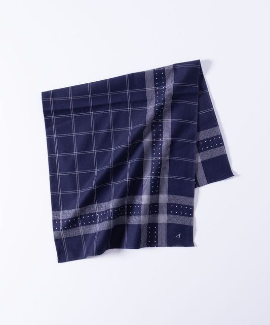 【ANATOMICA】SATIN SCARF STRIPE DOT - NAVY / アナトミカ サテンスカーフ ストライプ ドット