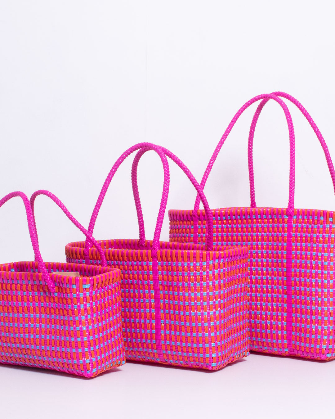 【Diminutivo】TSUKIJI TOTES GINGHAM CHECK - PINK MIX / ディミヌティーボ メルカドバッグ