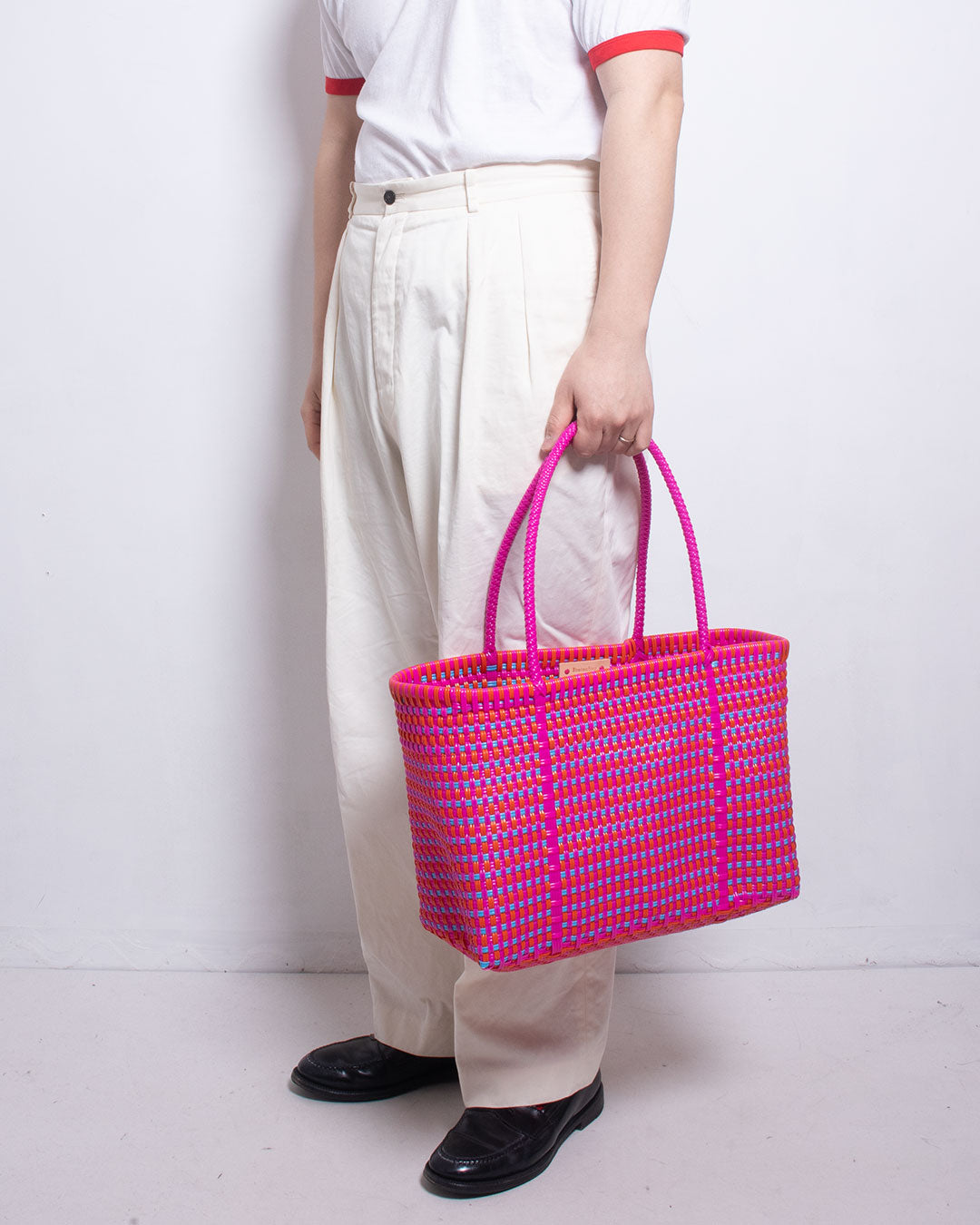 【Diminutivo】TSUKIJI TOTES GINGHAM CHECK - PINK MIX / ディミヌティーボ メルカドバッグ