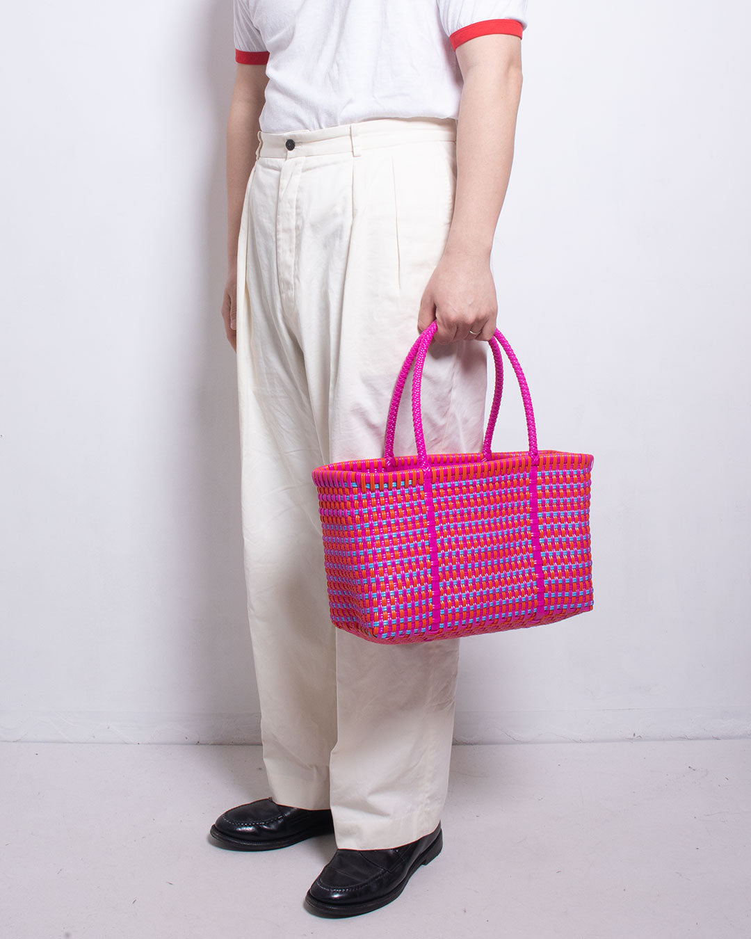 【Diminutivo】TSUKIJI TOTES GINGHAM CHECK - PINK MIX / ディミヌティーボ メルカドバッグ