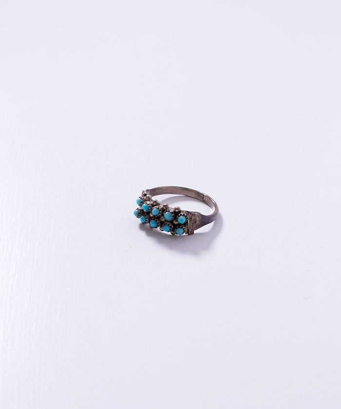 VINTAGE ZUNI  PETIT POINT TURQUOISE RING / ヴィンテージ ズニ ターコイズ シルバーリング