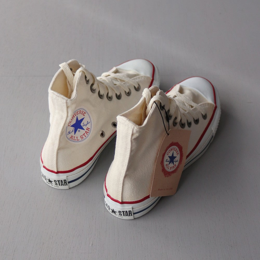 1980’s CONVERSE ALLSTAR HICUT SNEAKER DEADSTOCK - NATURAL / アメリカ製 コンバースオールスター ハイカット 銀箱