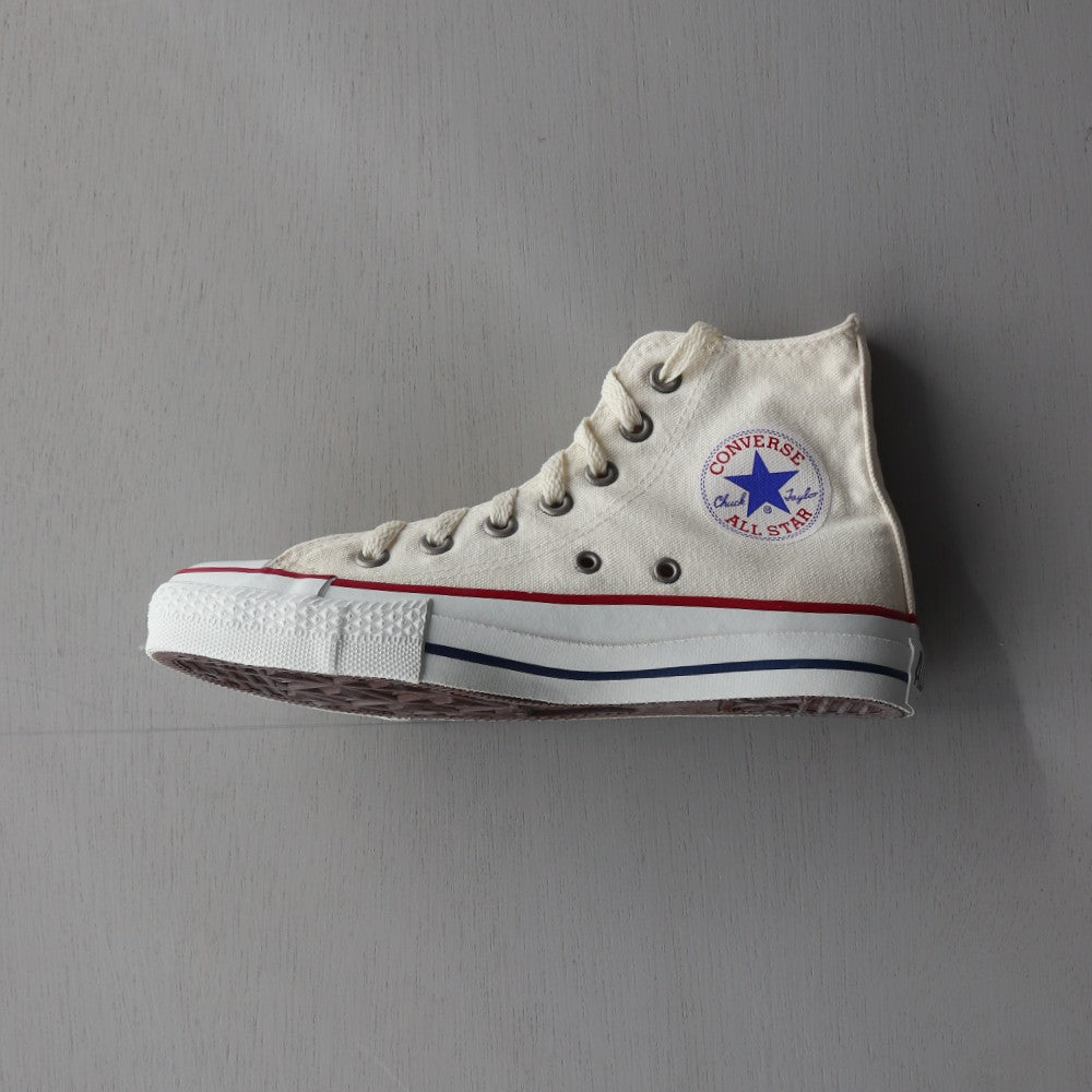 1980’s CONVERSE ALLSTAR HICUT SNEAKER DEADSTOCK - NATURAL / アメリカ製 コンバースオールスター ハイカット 銀箱