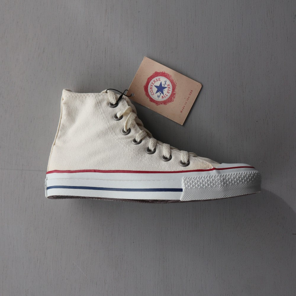 1980’s CONVERSE ALLSTAR HICUT SNEAKER DEADSTOCK - NATURAL / アメリカ製 コンバースオールスター ハイカット 銀箱